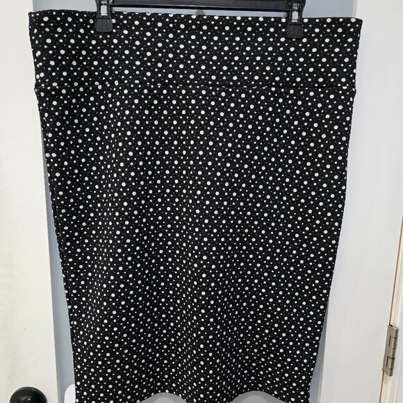 LuLaRoe Dresses & Skirts - uLaRoe Cassie Pencil Skirt Size XL Black White Polka Dot Thick Fabric Work Retro